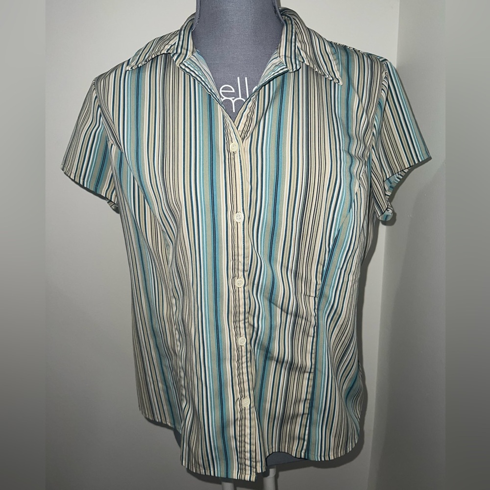 Women's Striped Blue and Cream Shirt